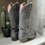 (RR3094) Vintage Dan Post Grey Leather Cowboy Boots