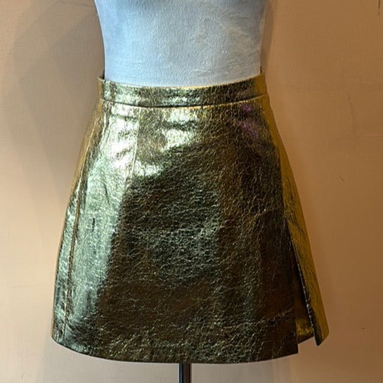 (RR1080) Molly Bracken Gold Metallic Skirt