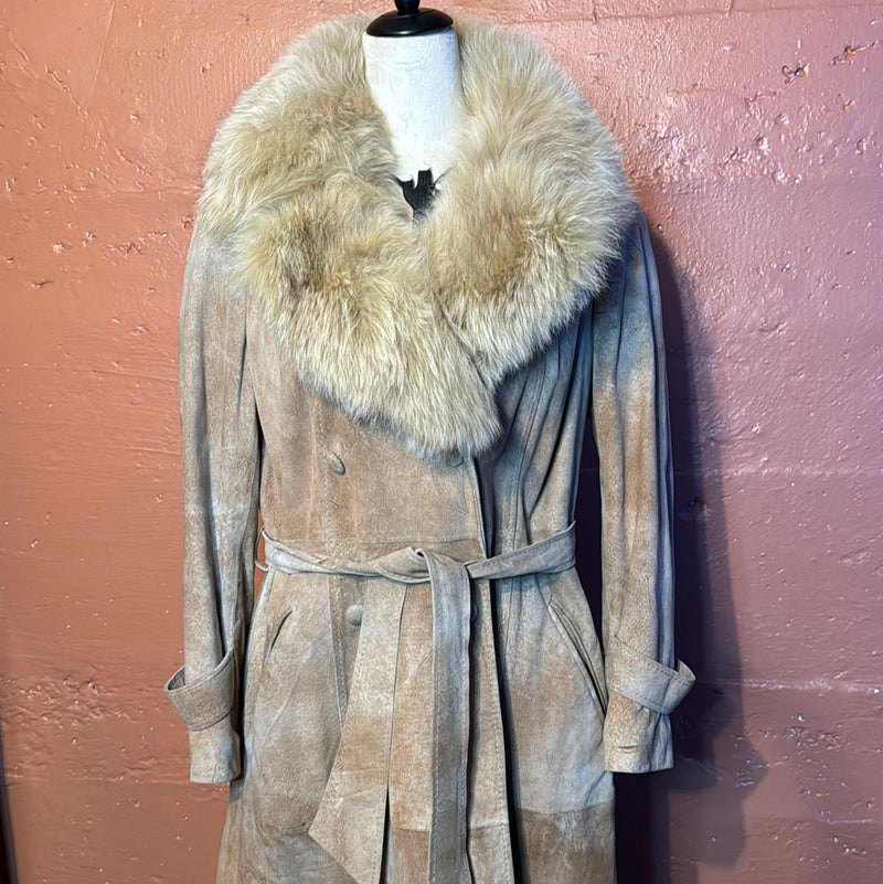 Fur Suede Coat Women Winter Vintage 70s Winter Fur Collar Coat Women  Outerwear Suede Women Coat 70s Vintage Clothing Size Medium -  Canada