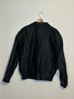 (RR2889) Vintage Black Leather Bomber Jacket