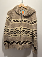 (RR3434) Cowichan style Knit Zip Up Sweater