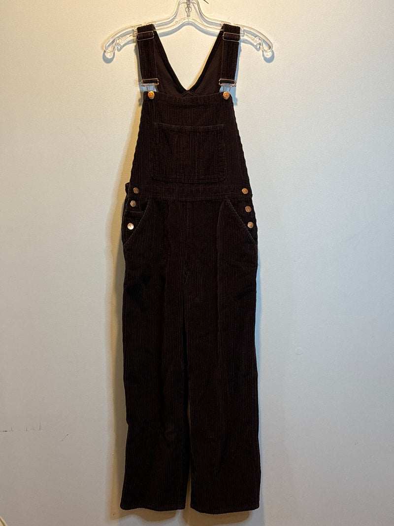 (RR3348) Corduroy Brown Thick Cut Overalls