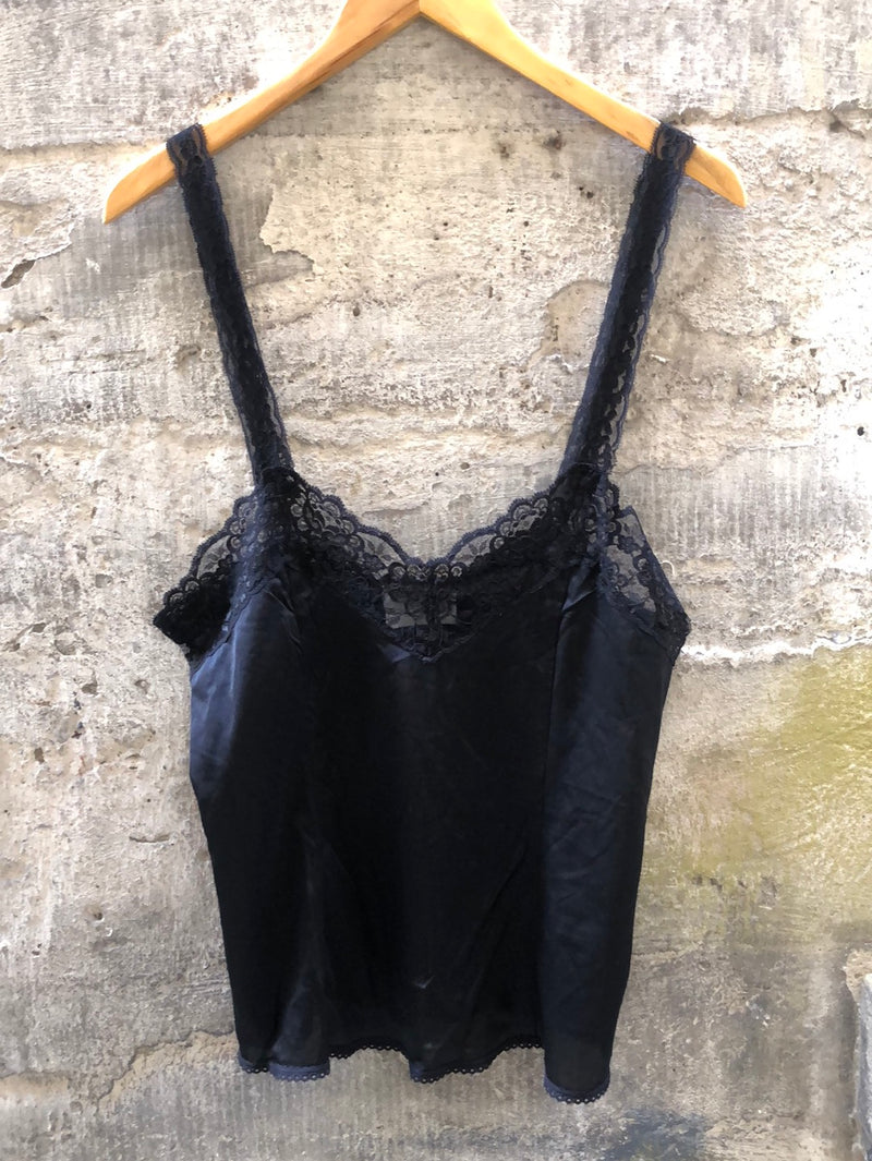 (RR2229) Vintage Black Lace Camisole