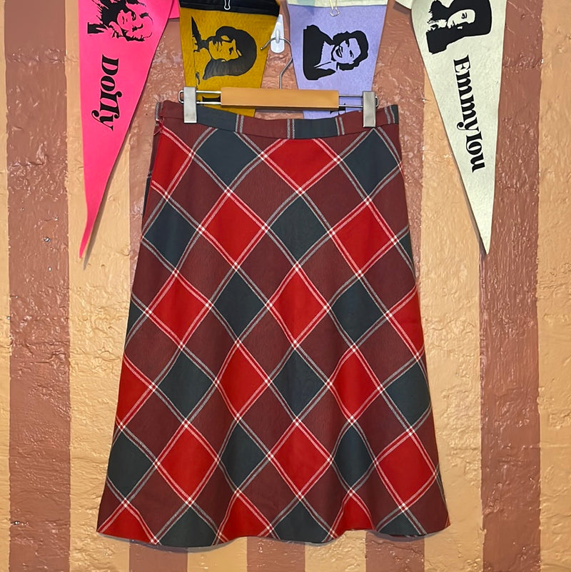 (RR2264) 40’s Vintage Plaid Skirt