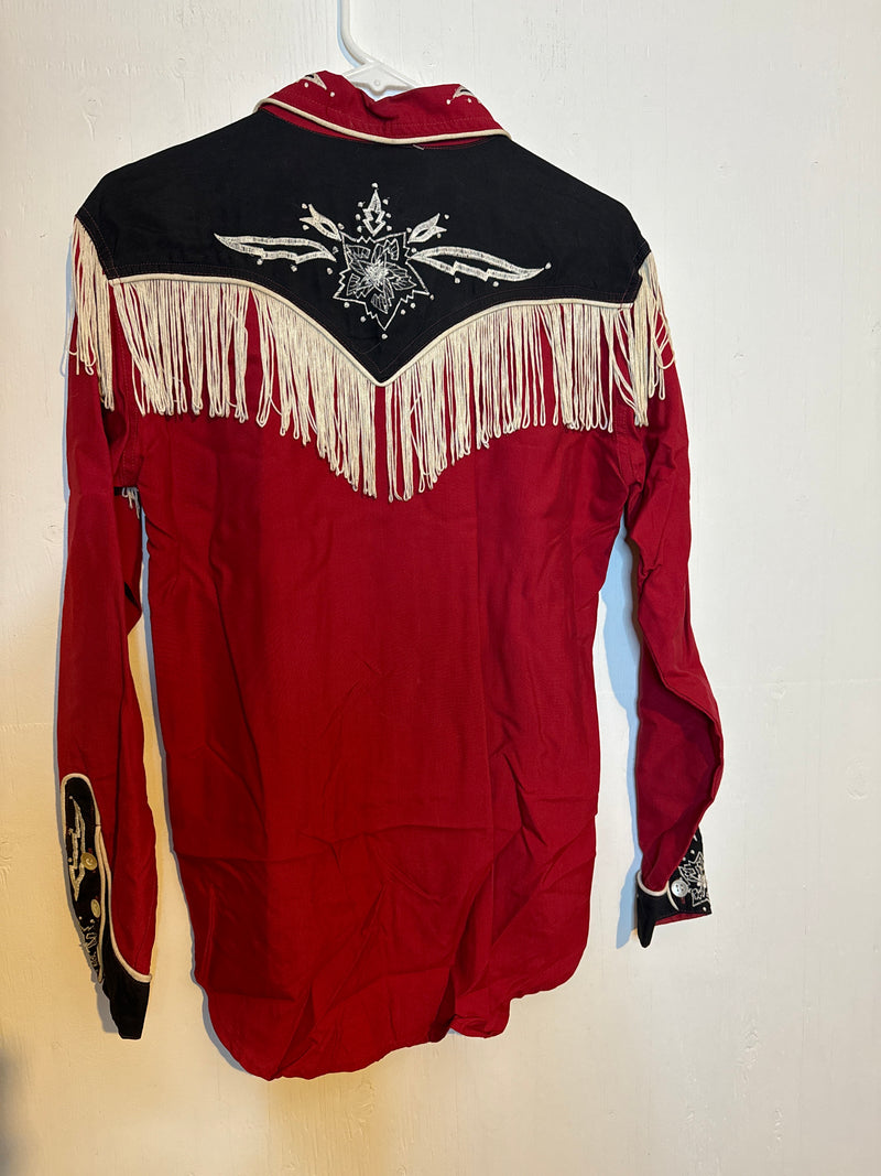 (RR3168) 90's does 50's Fringe Rodeo Blouse