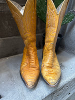 (RR3463) Exotic Rawhide Tan Cowboy Boots