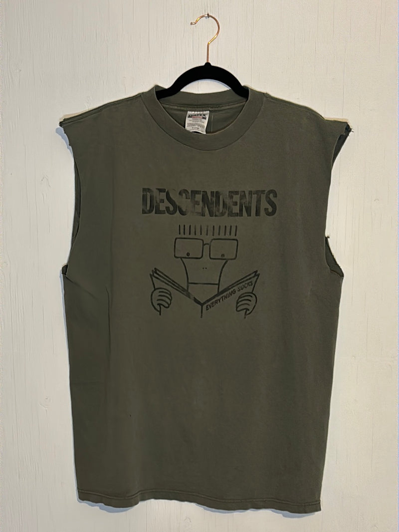 (RR2826)’Descendents’ Cut Off Sleeve Graphic T-Shirt