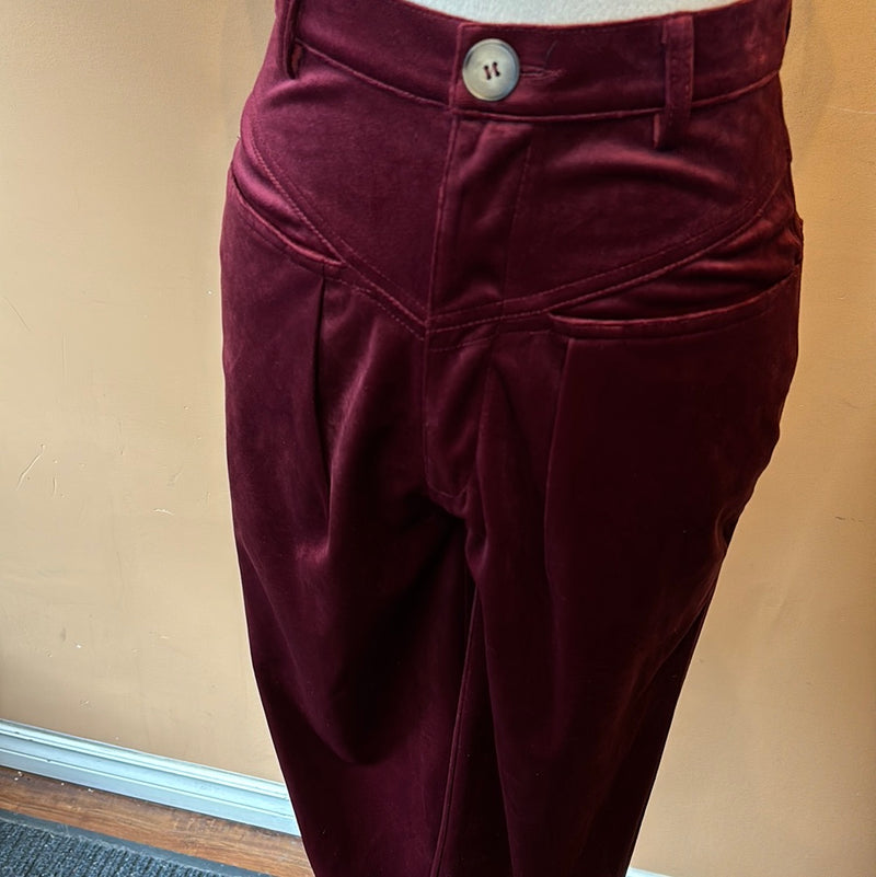 (RR1084) Molly Bracken Burgundy Velvet Pants