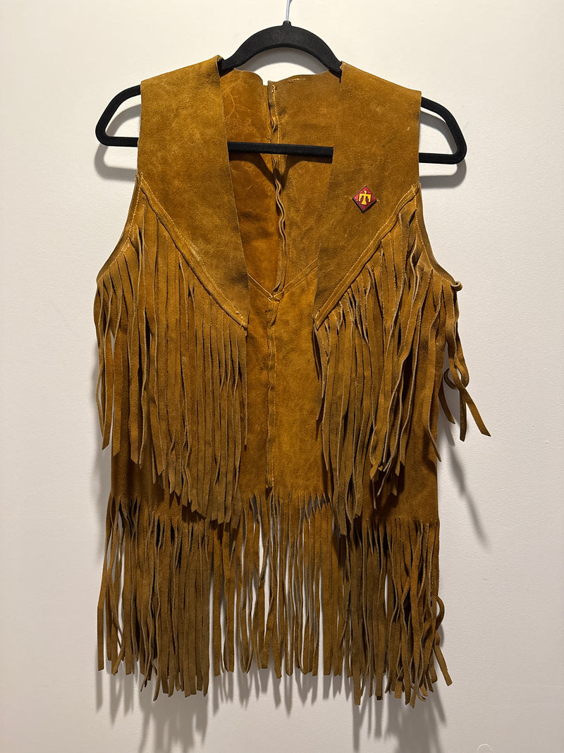 (RR3297) 70s Vintage Suede Fringe Vest