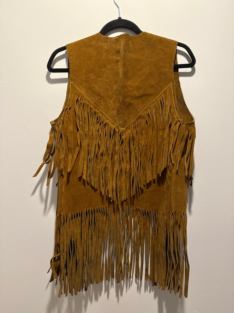 (RR3297) 70s Vintage Suede Fringe Vest