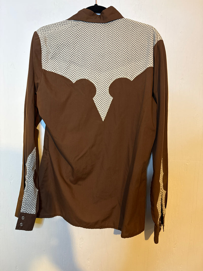 (RR3132) Brown Sweetheart Pearlsnap