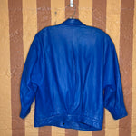 (RR2684) Vintage Danier Royal Blue Leather Blazer