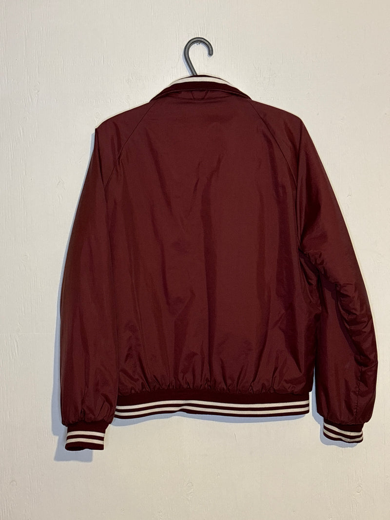 (RR3287) Vintage Maroon ‘Alberta Herefords’ Embroidered Bomber Jacket