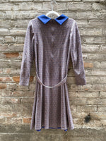 (RR2285) 50’s Blue & Pink Collared Dress