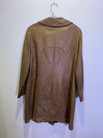 (RR3469) Long Leather Jacket in Brown