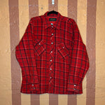 (RR2676) Vintage Bar-M Rancher Black&Red Plaid Quilted Lined Snap Down Flannel Shirt