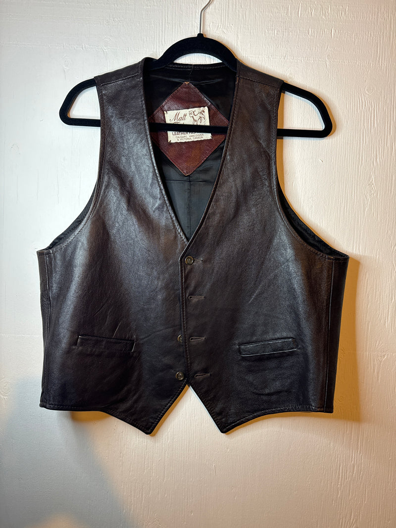 (RR3190) Brown Soft Leather Vest