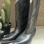 (RR3077) Black Sancho Inlay Cowboy Boot