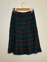 (RR2860) Vintage Wool Tartan Pleated Skirt