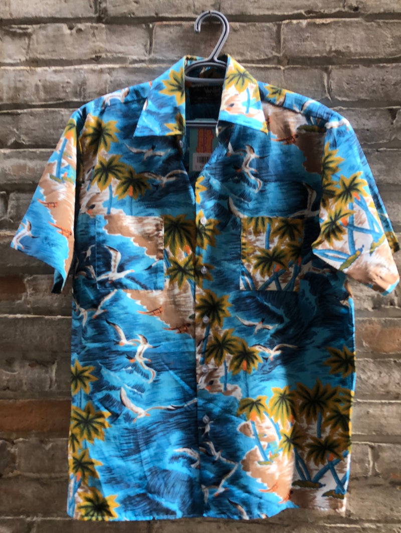 (RR2257) Ocean Print Hawaiian Shirt