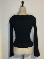 (RR3033) NKN Black Frill Blouse