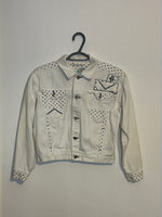 (RR3021) White Denim Cropped Jacket