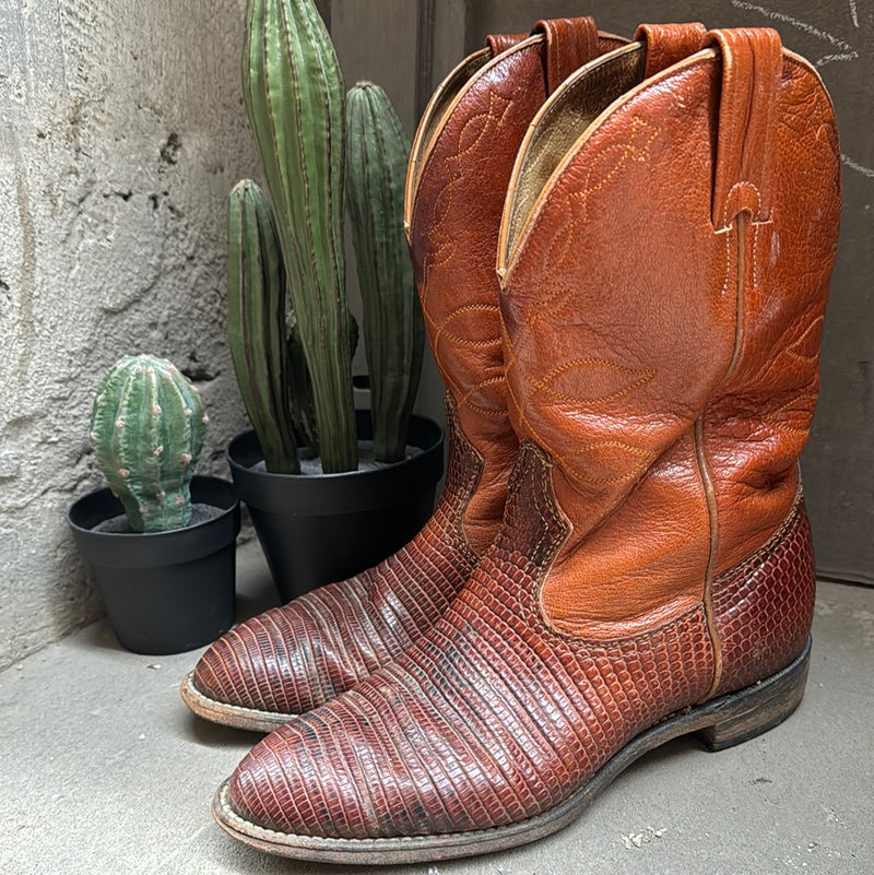 (RR3054) Short brown Exotic Western Boot