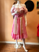 (RR1588) Pink Prairie Western Dress