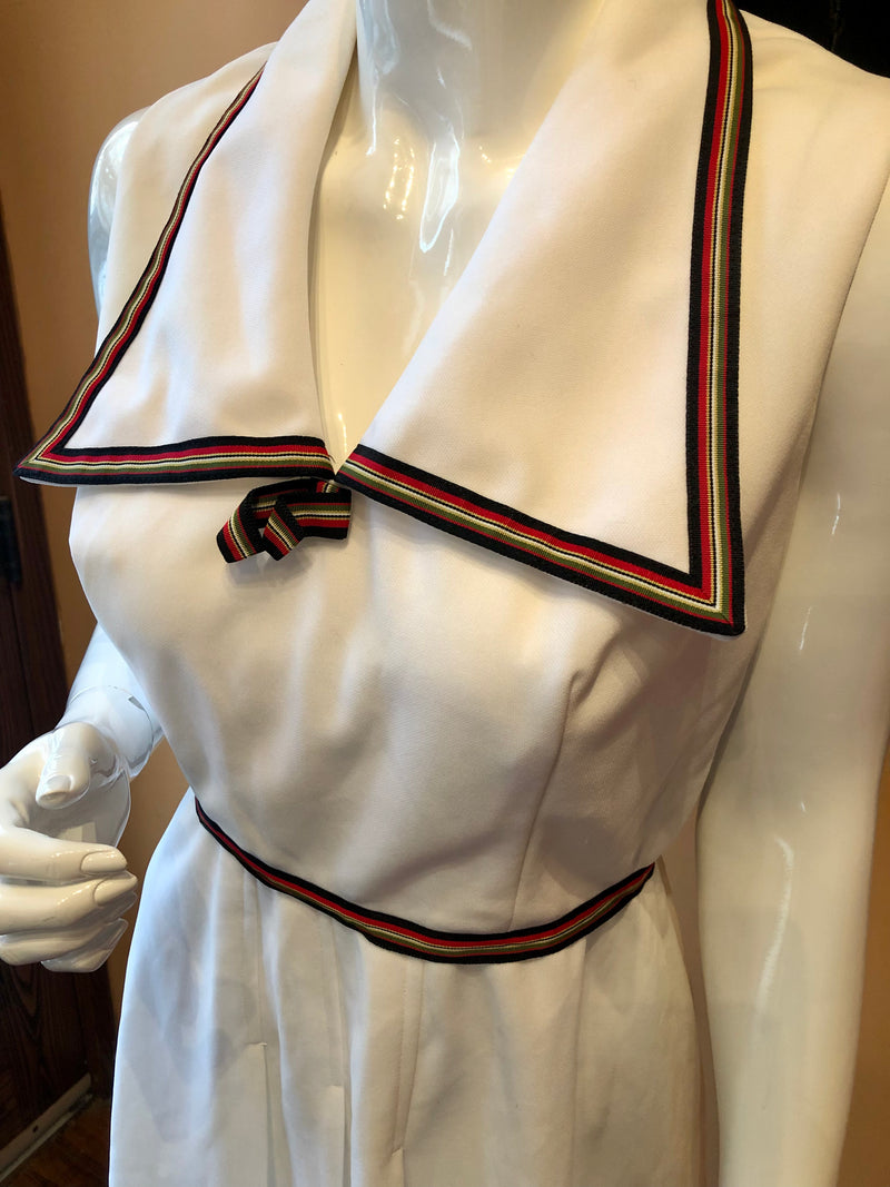 (RR2377) Nu Mode White Sailor Dress