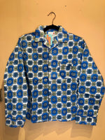 (RR2392) Thunderbird Blue and Yellow Mosaic Print Pyjama Set