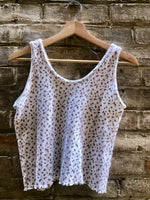 (RR2325) Vintage Rose Pattern Tank and Shorts Sleep Set