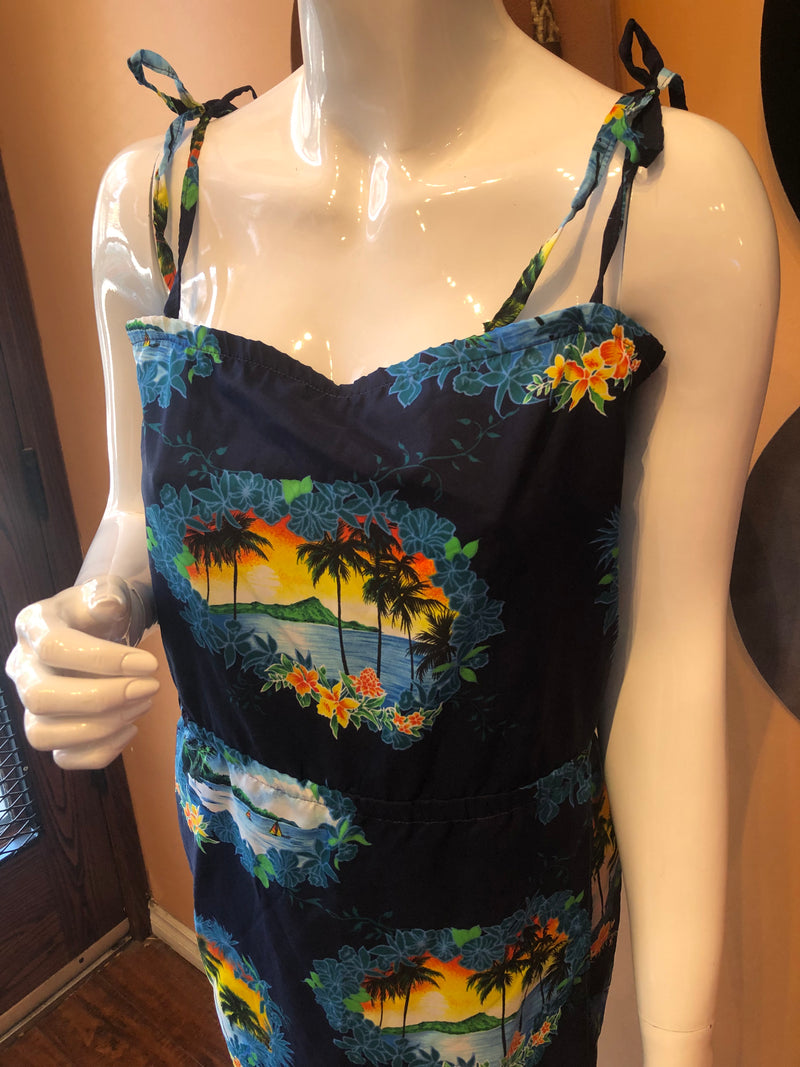 (RR2228)Vintage Hawaiian Slip Dress