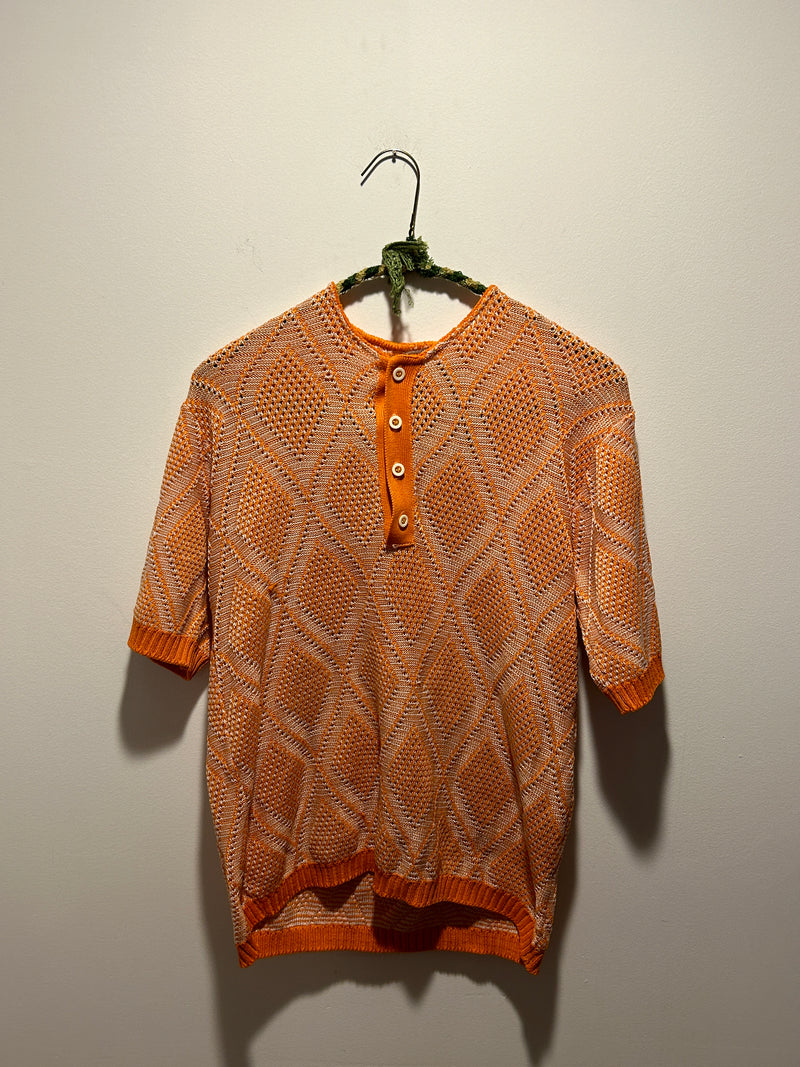 (RR3362) Orange Knit Cabana Shirt