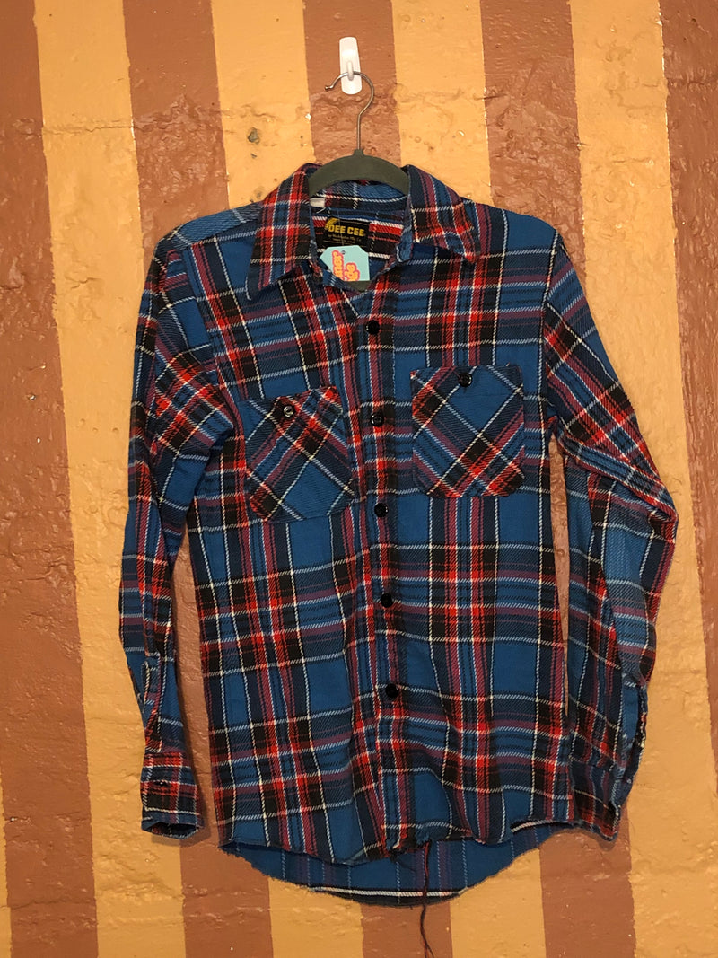 (RR2526) ’Dee Cee’ Blue and Red Plaid Button Down Shirt
