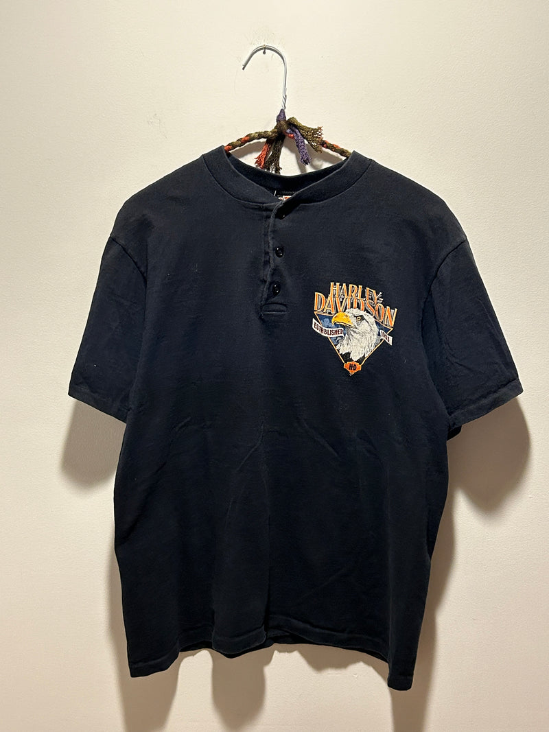 (RR3375) Harley Davidson San Diego Henley T-Shirt