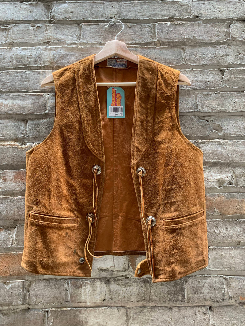 (RR2437) Vintage Tan Suede Vest