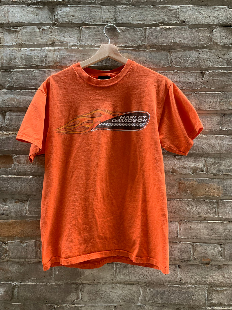 (RR2431) Winnipeg Harley Davidson Eagle Graphic Bright Orange T-Shirt