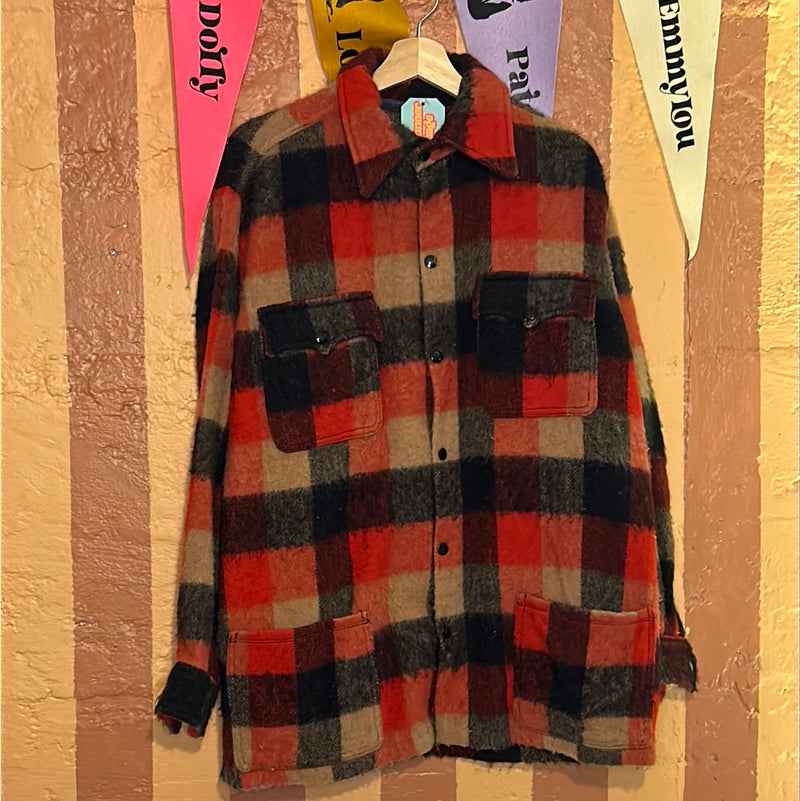 (RR2188) Buttoned Up Plaid Jacket