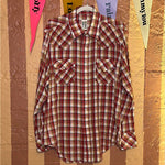 (RR2114) Bar B Red Check Pearl Snap Western Shirt