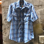 (RR1855) ATB Brand Western Short Sleeve Pearl Snap Button Shirt