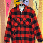 (RR2083) Red & Black Check Flannel Jacket
