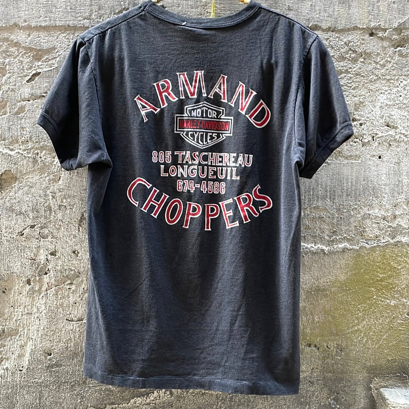 (RR1813) 70’s Harley Davidson Ringer T-Shirt*