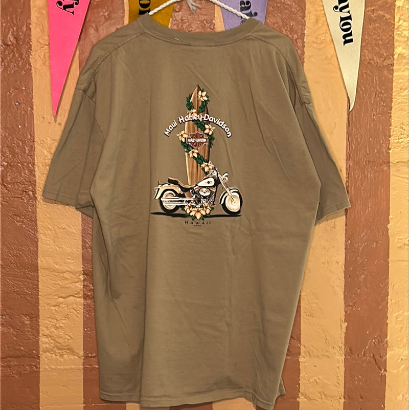 (RR2190) Harley Davidson Hawaii Surf Board T-Shirt