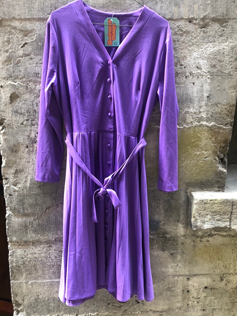 (RR2170) Vintage Purple Long Sleeve Dress