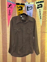 (RR2115) Brown Pearl Snap Western Shirt