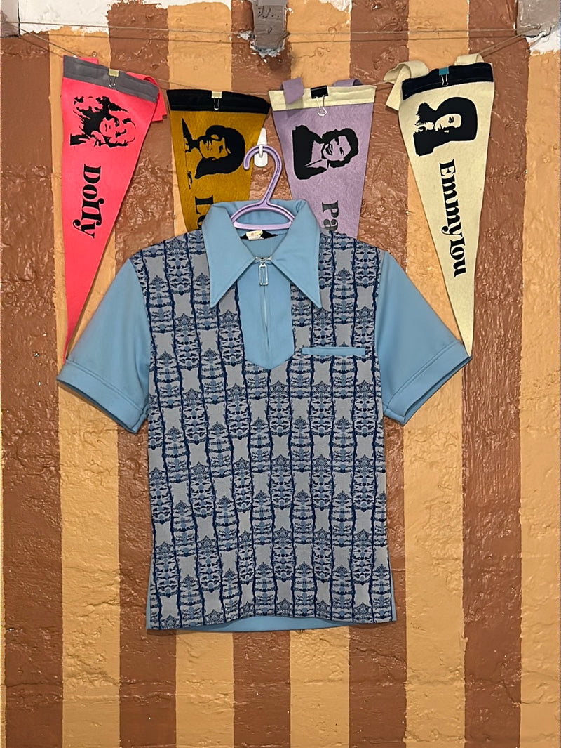 (RR1781) 70's Fez Daggar Collared Shirt