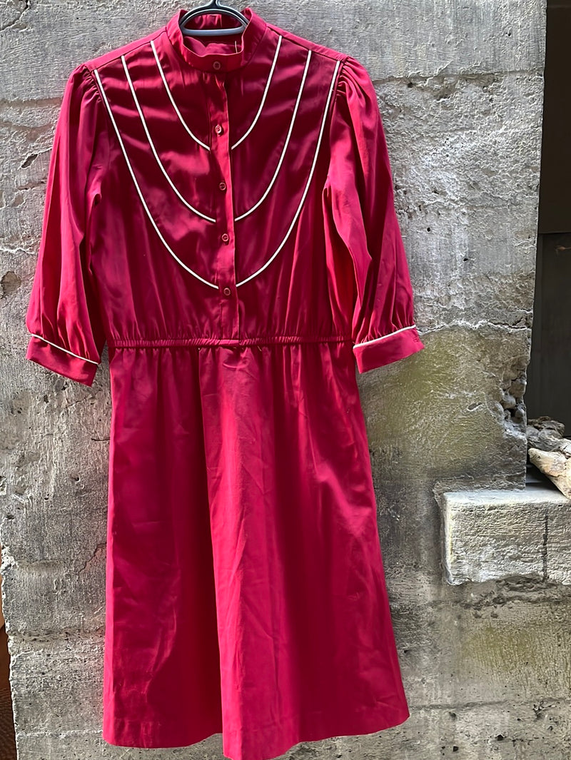 (RR1881) Vintage Red Western Dress