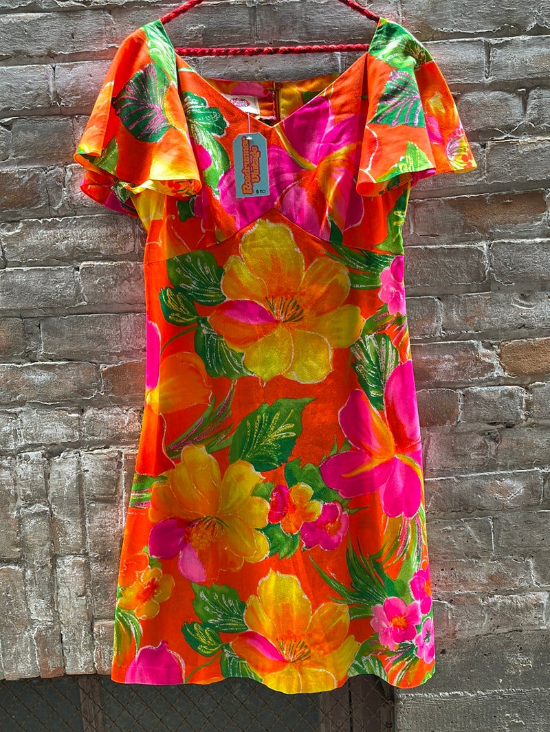 (RR1868) Vintage 70s Pomare Hawaiian Dress