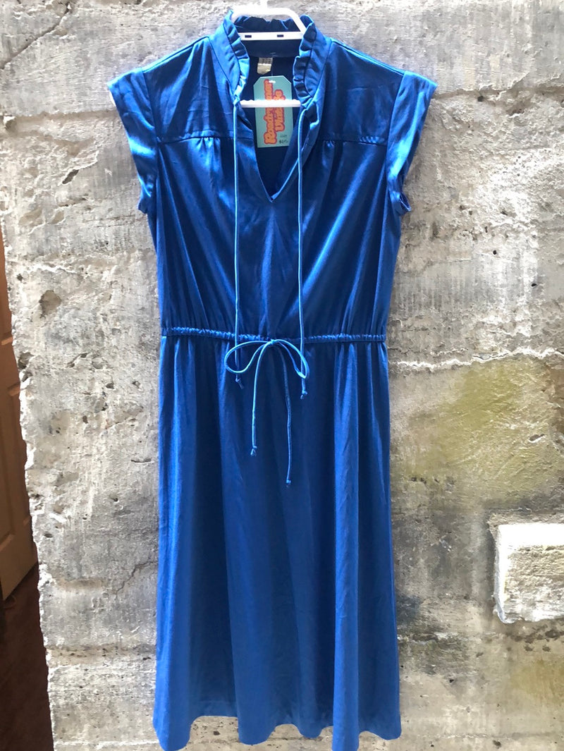 (RR2169)Vintage Blue Sleeveless Dress