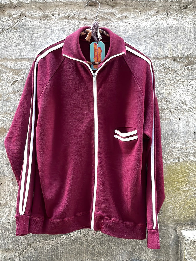 (RR1871) Vintage 70s Lightweight Poly Zip-Up Sweater